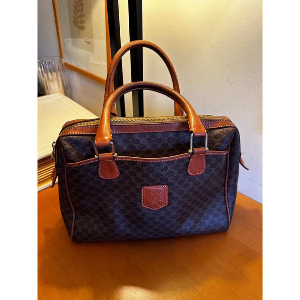 Celine Brown Macadam Boston Handbag - Picture 2 of 15